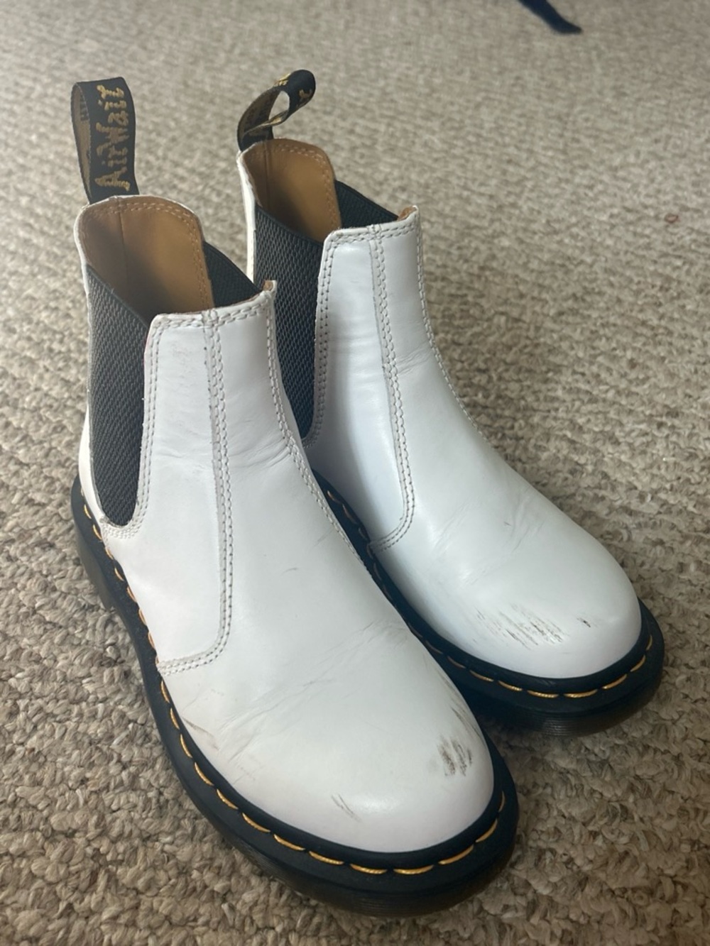 Dr. Martens White Chelsea Boots